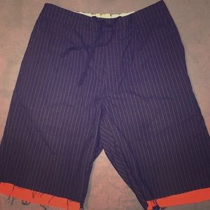 Relaxed fit pinstriped shorts